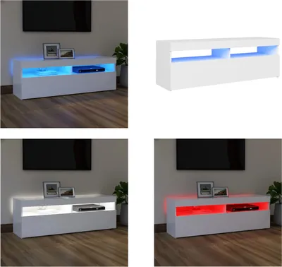 Produktbild von vidaXL TV Schrank mit LED Leuchten Weiß 120x35x40 cm - TV-Schrank - TV-Schränke - TV-Schrank Mit LED - TV-Möbel