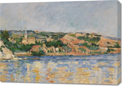 Immagine prodotto di Quadro 100x70 cm Villaggio in riva al mare, Paul Cezanne Vintage