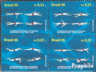 Produktbild von Briefmarken Brasilien 1995 Mi 2679-2682 Viererblock postfrisch Schwimm WM auf Kurzbahnen