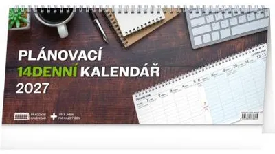 Image de NOTIQUE - Calendrier de bureau, format bi-hebdomadaire, année 2027, dimensions : 33 x 14,5 cm