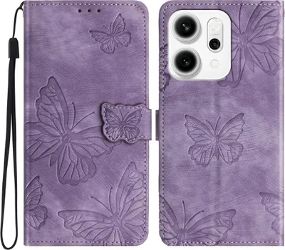 Produktbild von OPPO Reno14 Hülle - Coverup Schmetterlinge Klapphülle - Violett