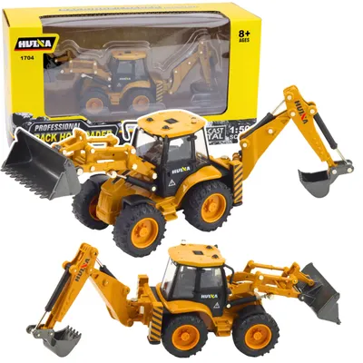 Produktbild von Huina Metall-Teleskop-Radlader-Bagger Gelb 1:50