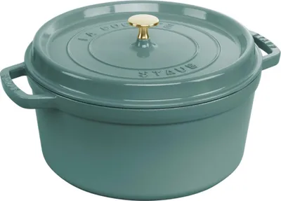 Produktbild von Staub Cocotte, 28 cm | Eukalyptus | rund | Gusseisen La Cocotte Eukalyptus