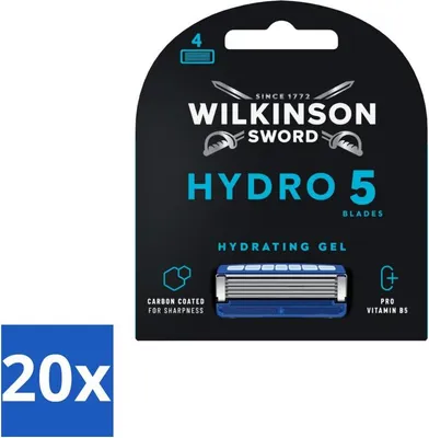 Productafbeelding van Wilkinson Sword – Navulmesjes – Hydro 5 Huidbescherming – Beschermend – 4 mesjes – Voordeelverpakking – 20 stuks