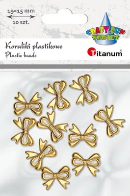 Image de Perles en plastique Kokardki translucides avec finition dorée 19x15 mm 10 pièces Titanum