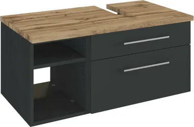 Produktbild von Held Möbel Unterbeckenschrank Davos 90 cm (rechts) graphit/matt grau