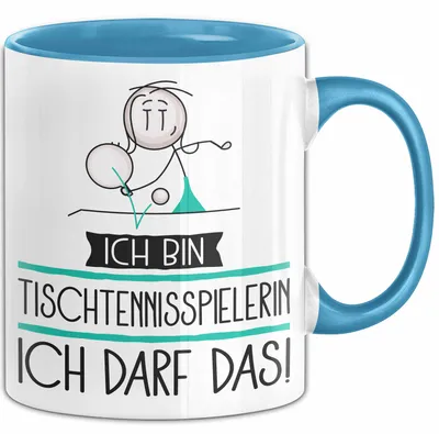 Produktbild von Geschenk für Tischtennisspielerin Tasse Lustige Geschenkidee Geburtstag Ich Bin Tischtennisspielerin Ich Darf Das (Blau)