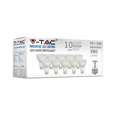 Produktbild von 10 x LED GU10 Lampe 5 Watt | Abstrahlwinkel 38°|Ø50mm|Neutralweiß|380 Lumen