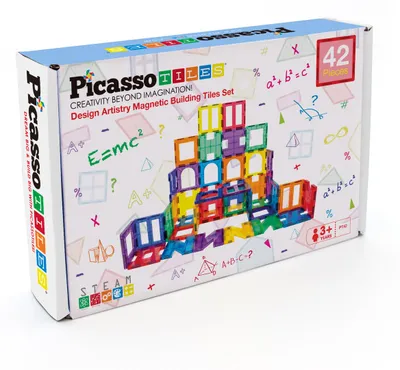Image de Tactic Picasso Tiles jeu de construction magnétique - Artistry Set 42-pièces