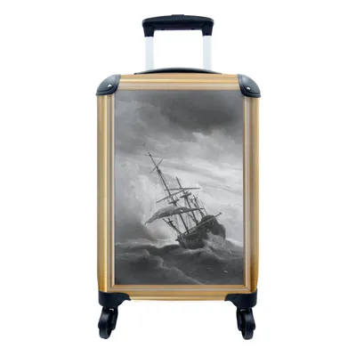 Produktbild von MuchoWow® Koffer Handgepäck Trolley Rollkoffer Kleine Reisekoffer mit 4 Rollen - Kunst - Alte Meister - Liste - Gold - Cabin Size < 55x40x23 cm & 55x40x20 cm - Fotokoffer - Kabinenkoffer - Boardgepäck - Reise-Box - Reisekoffer - Reisegepäck - Koffer mit Bild - Trolley für Kinder