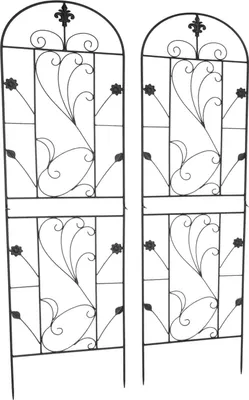 Immagine prodotto di Pannelli per recinzione da giardino, graticcio in ferro per piante rampicanti, elemento decorativo per il giardino, nero
