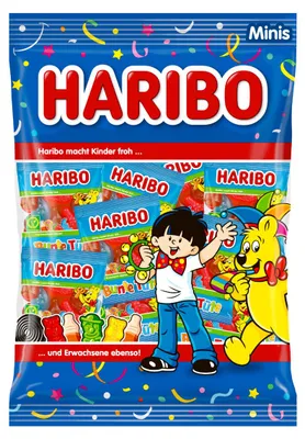 Obrázek produktu pro Haribo Bunte Tüte Mini ovocné žvýkačky jednotlivě balené sáček 900g