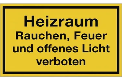Produktbild von Dreifke® Schild Heizraum Rauchen, Feuer und offenes Licht verboten, Kunststof...