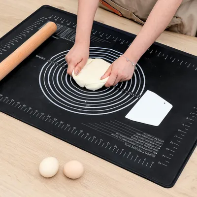 Image de Tapis de cuisson en silicone de 70x50 cm avec bord, antiadhésif et antidérapant
