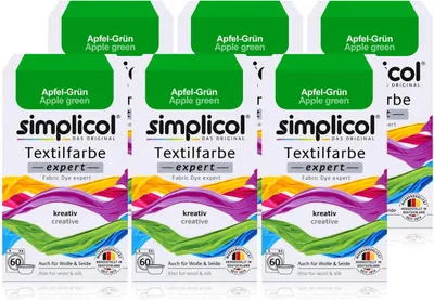 Produktbild von Simplicol Textilfarbe expert Apfel-Grün 150g - Farbe zum Färben (6er Pack)