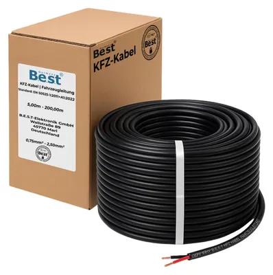 Obrázek produktu pro Dvouvodičový kabel pro vozidla, 2 x 2,5 mm², délka 10 metrů, určený pro automobily a lodě