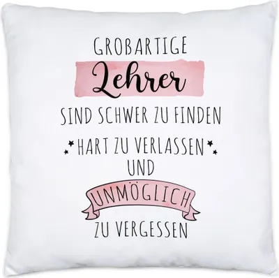 Produktbild von Großartige Lehrer Sind Schwer Zu Finden Kissen Inkl. Füllung Dankeschön Geschenk Hart Zu Vergessen