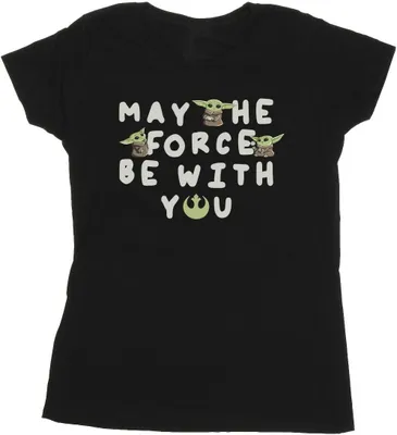 Produktbild von Star Wars - "The Mandalorian May The Force Be With You" T-Shirt für Damen BI43482 (S) (Schwarz)