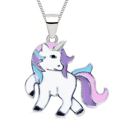 Einhorn Pferd Kinderkette I Magische Echtschmuck 40cm

