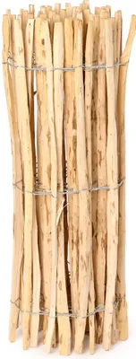 Produktbild von Garronda Gartenzaun zum Stecken aus Haselnüsse Zaun Garten Staketenzaun Beeteinfassung Holz Steckzaun Hochwertiger Gartenzaun für Ihren Garten GD-0079 (Lattenabstand: 7-8 cm. 120 cm x 5m)