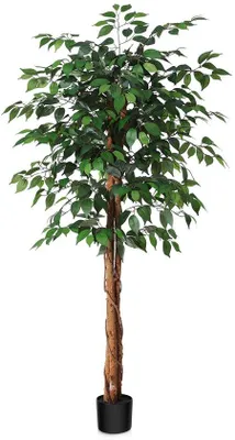 Produktbild von Kunstliche Ficus-Pflanze 150cm mit Holzstamm für Innen-&Außenbereich