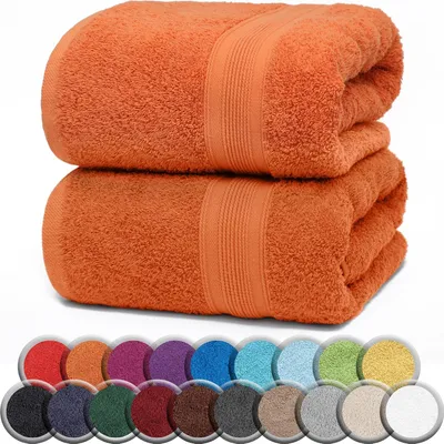 Produktbild von Frottier SAUNATÜCHER 2er Pack 80x200cm, 100% Baumwolle, Terrakotta
