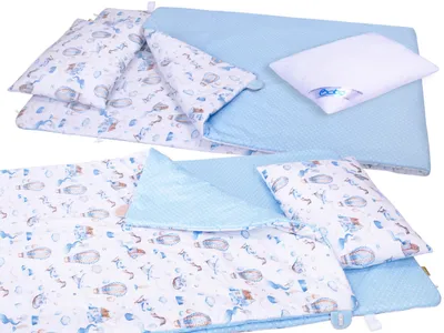 Zdjęcie produktu dla Pościel do przedszkola z wypełnieniem 220x80 cm zapinana pościel BOBO bawełna - lotniczy piknik