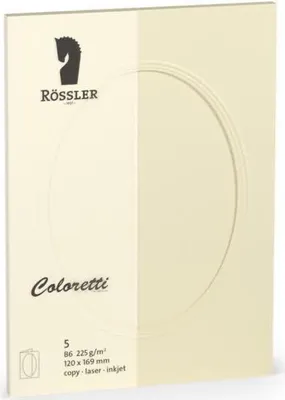 Produktbild von Coloretti PP Karten oval 5 Stück B6 creme
