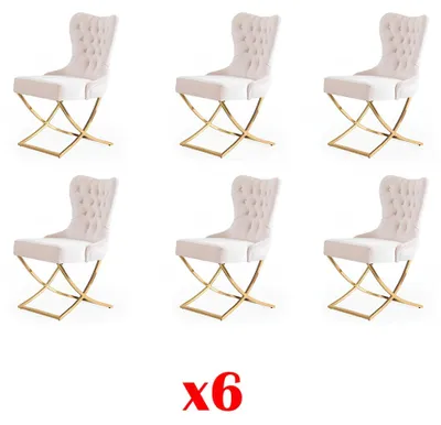 Produktbild von Garnitur Stühle 6x Polster Design Lounge Sitz Lehn Gruppe Möbel Stühle Stuhl Neu