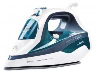 Produktbild von Haeger Vapour Pro 2700, Trocken- & Dampfbügeleisen, Keramik-Bügelsohle, 2,2 m, 75 g/min, Blau, Weiß, 45 g/min