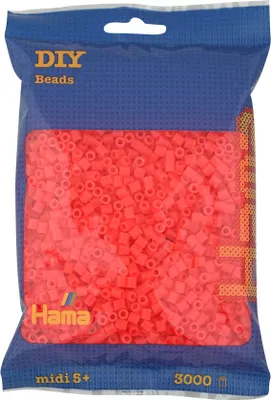 Produktbild von 3000 Hama Midi Bügelperlen - Neon-Rot
