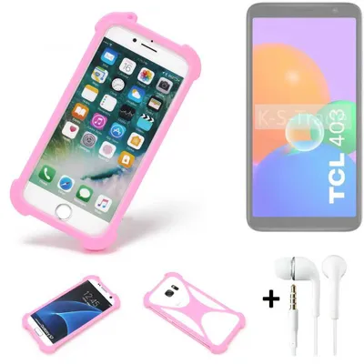 Produktbild von K-S-Trade Bumper + Kopfhörer kompatibel mit TCL 403 Handy Hülle Schutzhülle Silikon Schutz Hülle Cover Case Silikoncase Silikonbumper TPU Softcase