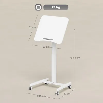 Image de Tablette d'ordinateur portable - Bureau réglable - Table mobile pour ordinateur - Poste de travail assis-debout - Plateau de table inclinable