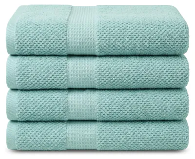Produktbild von DoubleDry Handtücher Set - Popcorn Weave Kollektion - 50x90 cm - 4 Teilig - 100% Baumwolle - 450 g/m² - Weich - Saugfähig - Green - Mint