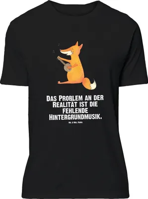 Produktbild von Mr. & Mrs. Panda Größe L T-Shirt Fuchs Gitarre - Schwarz - Geschenk, Optimistisch, Shirt, Sänger, Singen, Musik, Tshirt, Spruch, mit, Lagerfeuer