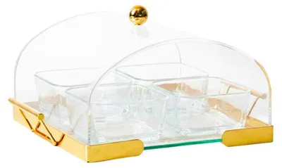 Produktbild von Aperitif-Tablett mit Schälchen und Acrylglocke