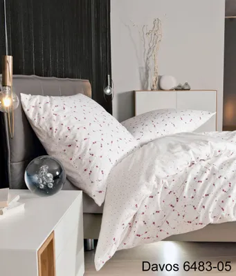 Produktbild von Janine Design Biber-Bettwäsche-Garnitur DAVOS 6483 Farbe beere Größe 155x220+80x80
