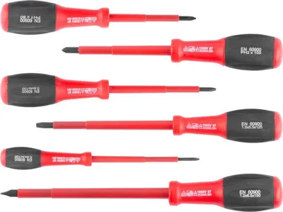 Produktbild von Schraubendrehersatz Strend Pro SD0104, VDE 6-teilig, Schlitz + Phillips, Elektriker, 1000V