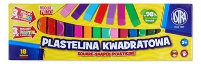 Zdjęcie produktu dla Plastelina kwadratowa Astra 18 kolorów