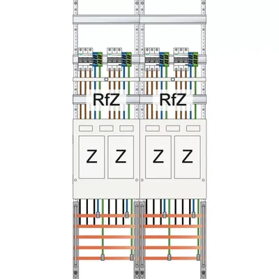 Produktbild von ABN Zählerplatz eHZ 4Z mit sperrbarem HS 5-polig, BxH : 500x1050mm EZ27240