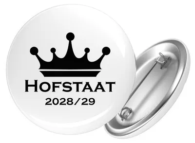 Produktbild von Huuraa Button Hofstaat 2028/29 Krone Schützenfest 25mm rund mit Sicherheitsnadel Ansteckbutton Geschenkidee
