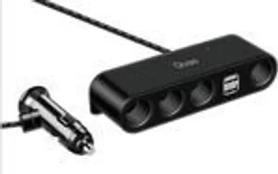 Produktbild von Qivee 4-Fach Adapter Auto KFZ Verteiler 12V Zigarettenanzünder Doppelstecker USB