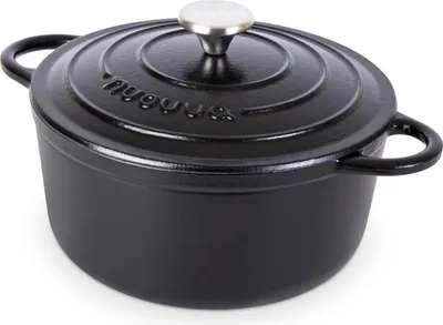 Immagine prodotto di Girarrosto in ghisa con coperchio - Rivestimento antiaderente e resistente al forno - Pentola da 4,7 l in vari colori