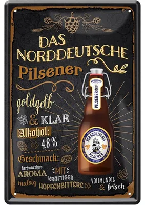Produktbild von Metallschild für Bierliebhaber – Norddeutsches Pils