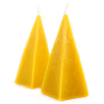 Naturra Pyramidenkerzen 2er Set aus reinem Bienenwachs handgefertigte Motivkerzen