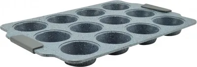 Obrázek produktu pro Plech na muffiny 12 ks s mramorovým povrchem Grey 51402