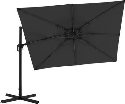 Produktbild von Ampel-Sonnenschirm - 350 x 260 cm - Anthrazit - Schwarz - Aluminium - Polyester - schwenkbar - drehbar