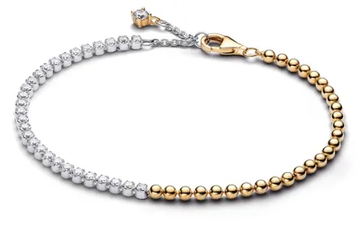 Produktbild von Pandora Tennisarmband Kugeln Silber 14K Vergoldet 564820C01-18 cm