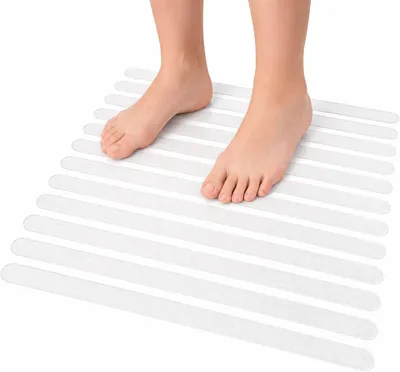Imagen del producto de Tiras antideslizantes transparentes, 24 unidades, autoadhesivas, para bañera y ducha