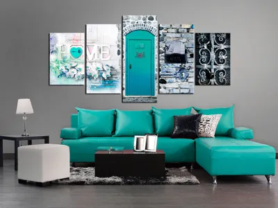 Image de Tableau acoustique Home 200 x 100 cm Tableaux Mousse acoustique Absorbeur acoustique haute performance Toile insonorisante 5 pièces Tableau mural Acoustique intérieure Isolation acoustique n-C-0019-b-o